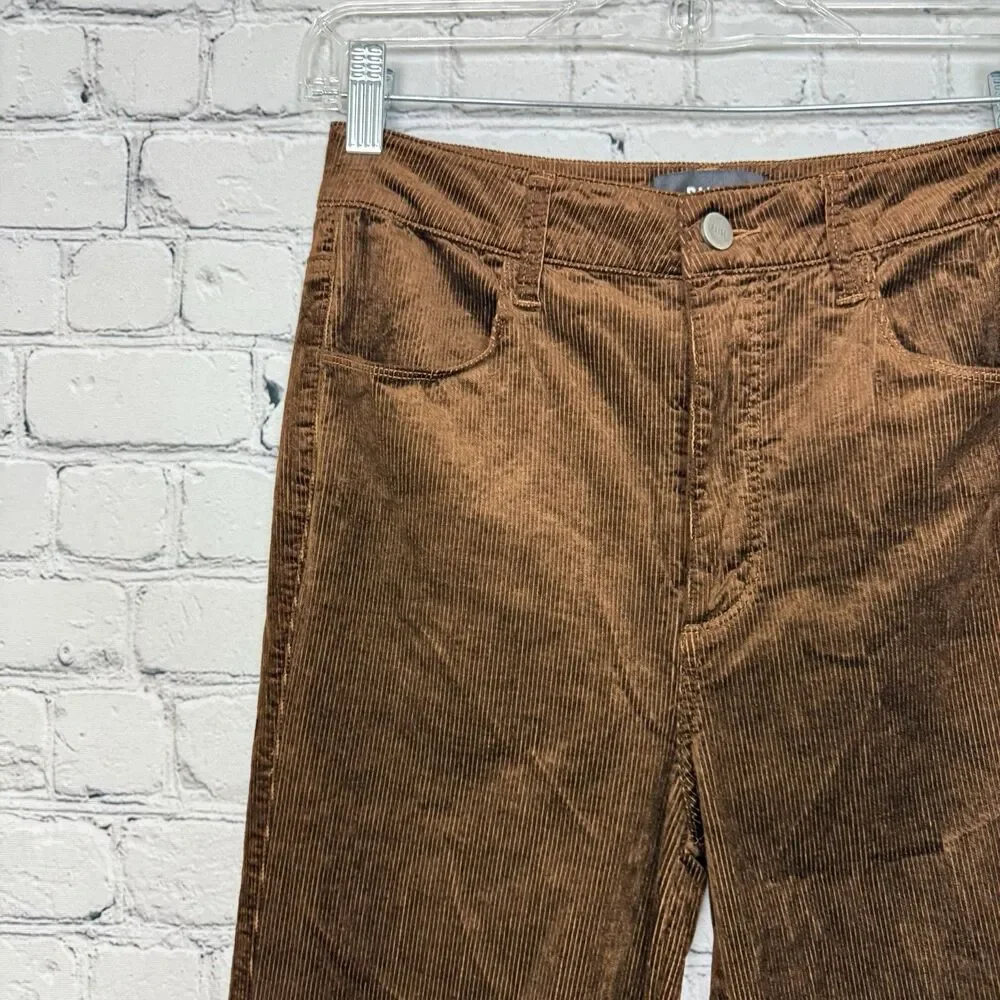 Paige Charlie Corduroy Flare Pants In Maple Brown Womens 26 Boho Western Chic